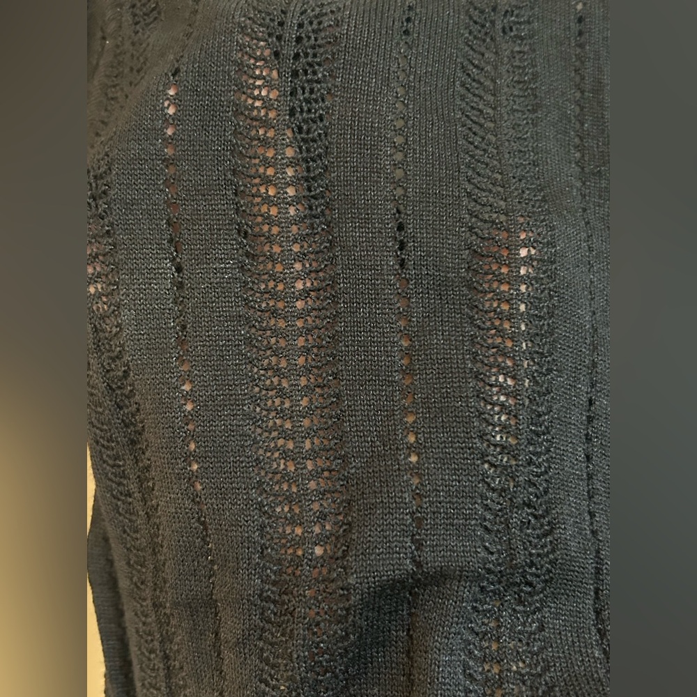 Carolina Herrera New York Cashmere & Silk Black Knit Short Sleeve Top, Italy - Picture 10 of 10